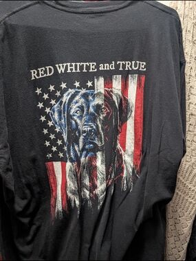 Patriotic Dog Graphic Short Sleeve Tee - Black